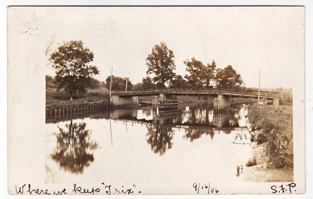 Palmyra vicinity - Bridge - Where we keep Trix - To Miss Evelyn Stackhouse of Medford - September 1906