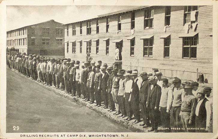 wrghtstwn1918 Recruits Camp Dix Postal History Wrightstown