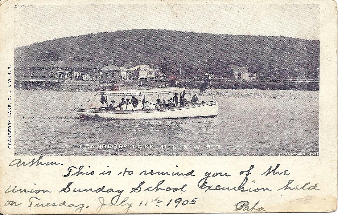 Andover -Crandbury Lake - Excursion boat - DL and W RR - c 1910