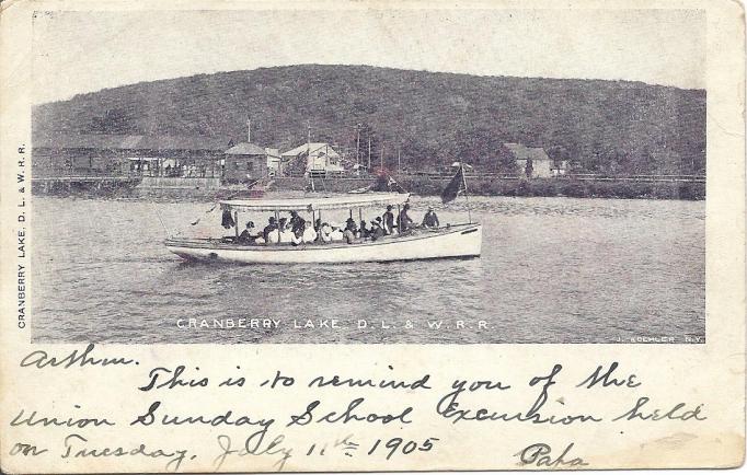 Andover -Crandbury Lake - Excursion boat - DL and W RR - c 1910
