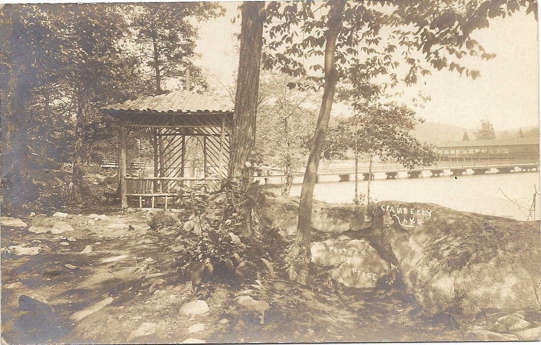 Cranberry Lake - Walkways and bridge  at the lake - c 1910