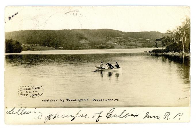 Culvers Lake - Boating fun on the lake taken from the boat landing - Frank Lyons - c 1910 or so