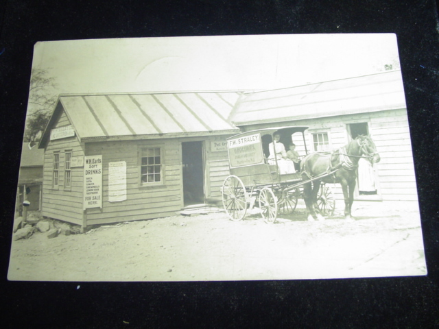 Huntsville - Horse and wgon belonging to F W Straleys Grocery outside of Store - c 1910 copy