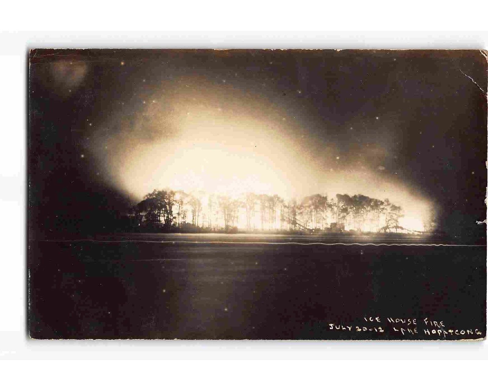 Lake Hopatcong - Actual Ice House Fire - c 1910 or so