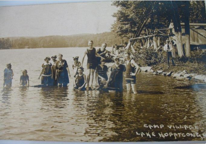 Lake Hopatcong - Bathers at Camp Village - c 1910