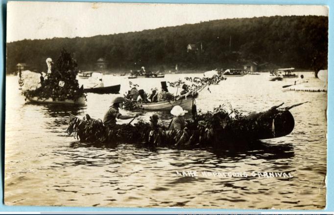 Lake Hopatcong - Boats decorated for Lake Carnival - WJ Harris - 1909