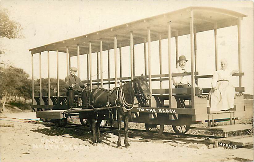 Lake Hopatcong - Capos North Beach Horse Drawn Railroad - c 1910