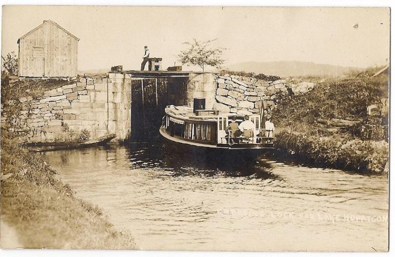 Lake Hopatcong - Entering the lock - Morris Canal - c 1910