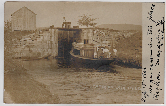 Lake Hopatcong - Entering the lock at Lake Hopatcong - c 1910