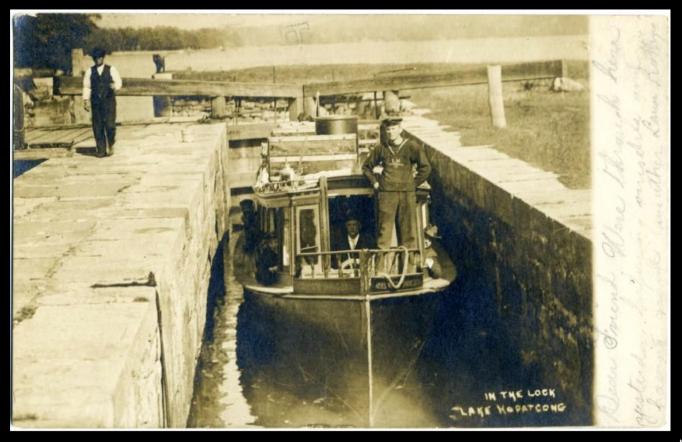 Lake Hopatcong - IN THE LOCK BY THE MORRIS CANAL - C 1910