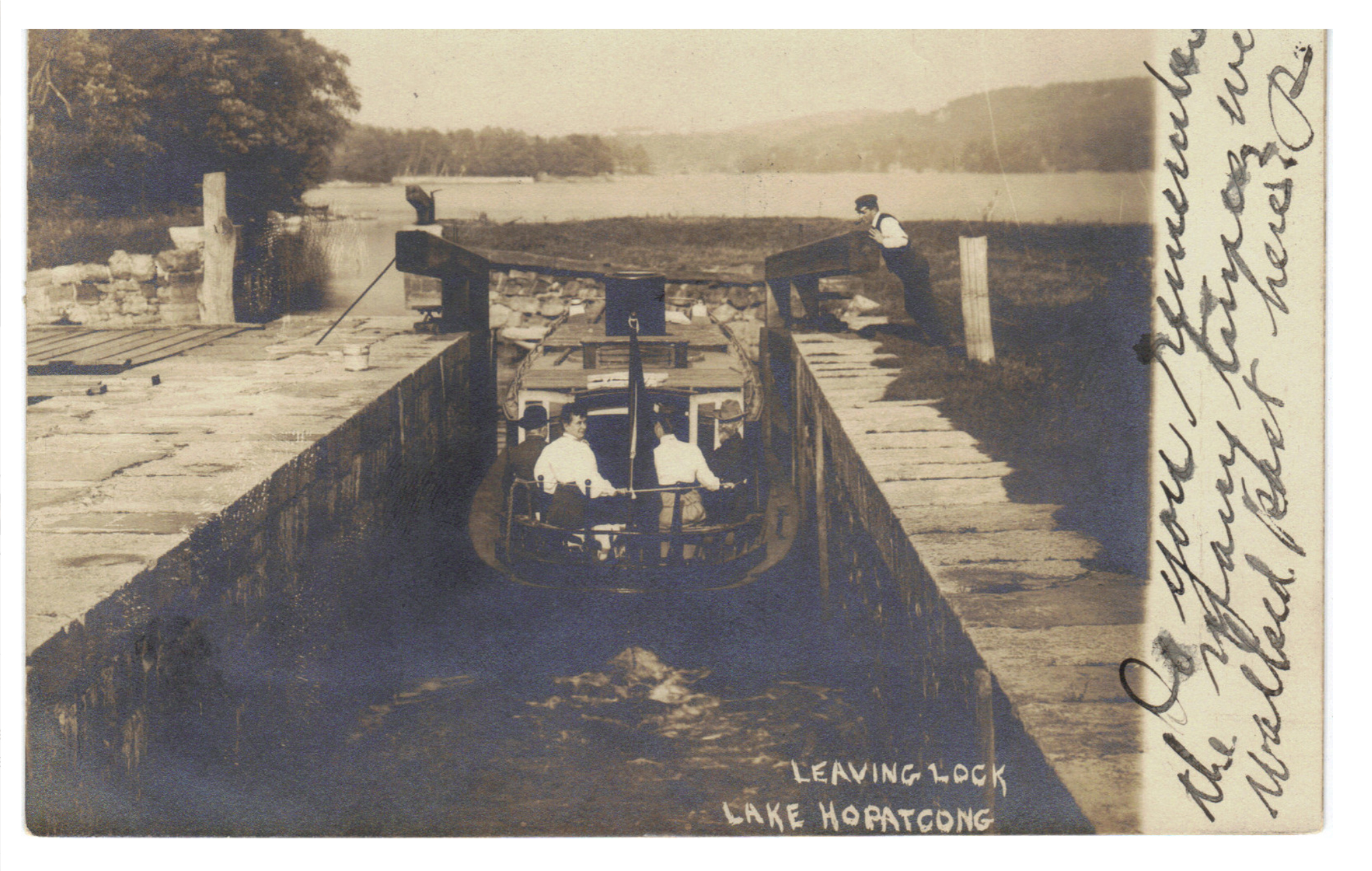 Lake Hopatcong - Morris Canal - Leaving the lock - c 1910
