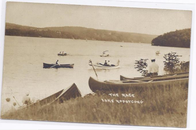 Lake Hopatcong - The Race - said to be J-Boat racing - 1906