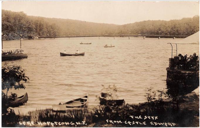 Lake Hopatcong - The Rive Styx viewed from the Castle Edward Hotel - c 1910