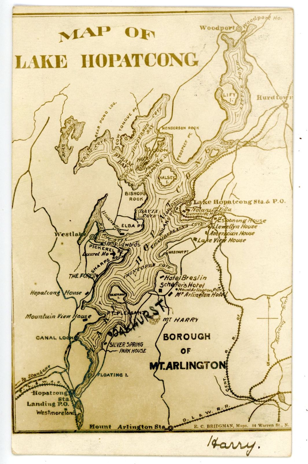 Lake Hopatcong - map - undated