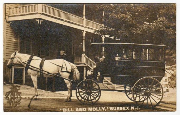 Sussex - The DeCamp Hotel Taxi and Bill and Molly - c 1910