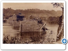Frenchtown - The wreck of the covered bridge across the Delaware RiverC after the 10/10/1903 Flood - 1903