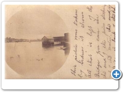 Lambertville - View of the Lambertville-New Hope Covred Bridge washing away in a fkood - 1903  1898 PM C 03