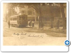 Lambertville - Street xcene with a trolley car - c 1910