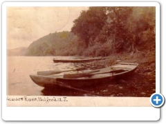 Milford - Boats drawn up along the Delaware River - c 1910