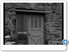 Old stone Barn - detail of door - Mountainville - HABS