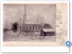 Readington - The Reformed Church -  The low dark building is the church Stable - 1906