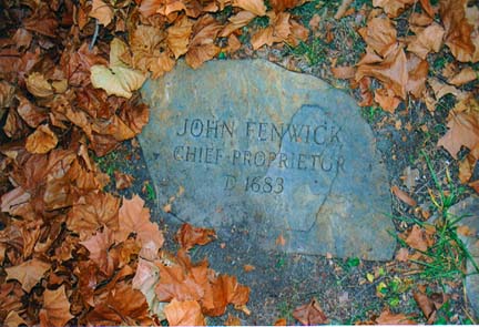 Alloway's Creek Meeting - stone memorializing John Fenwick