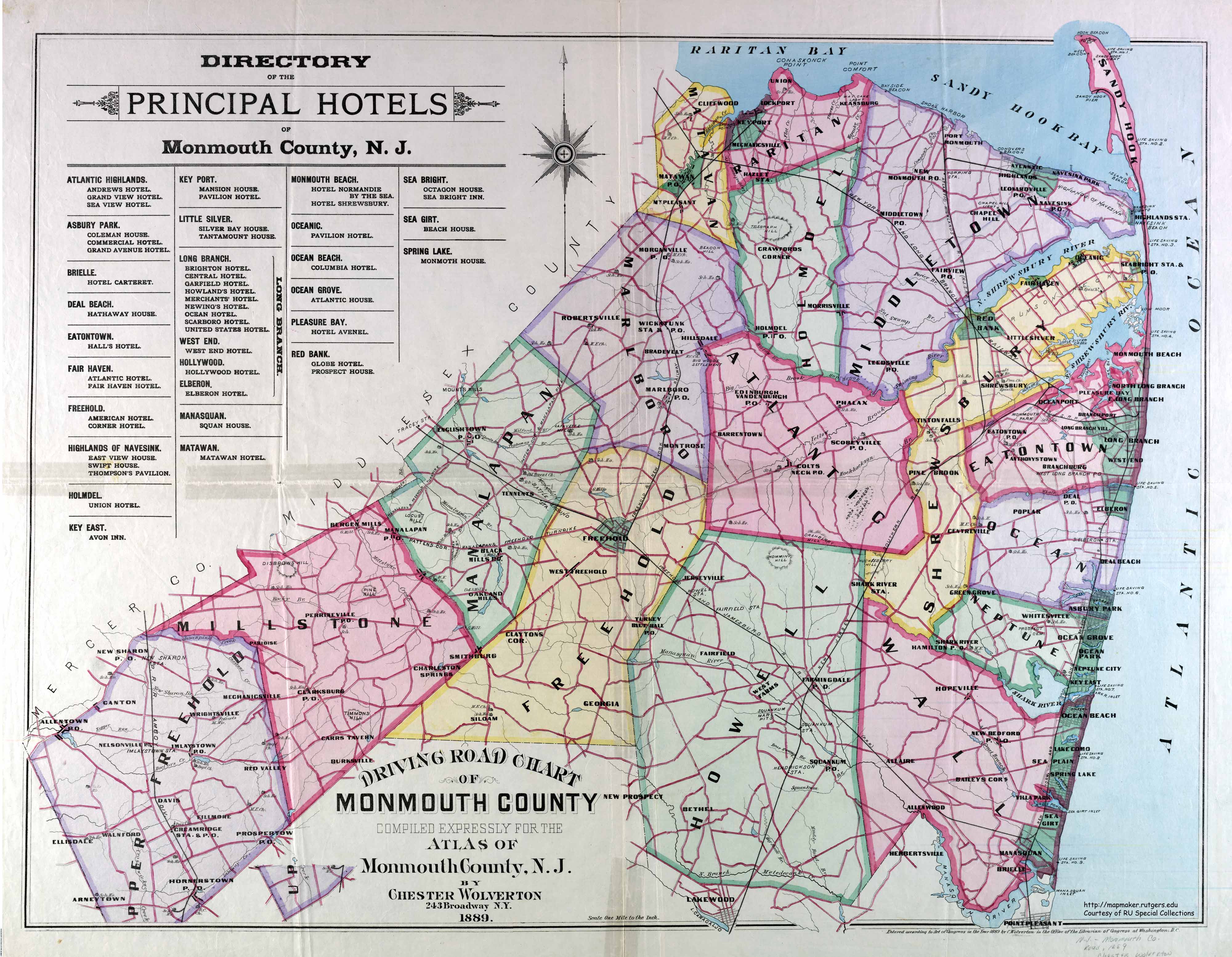 Maps Monmouth County NJ 1889