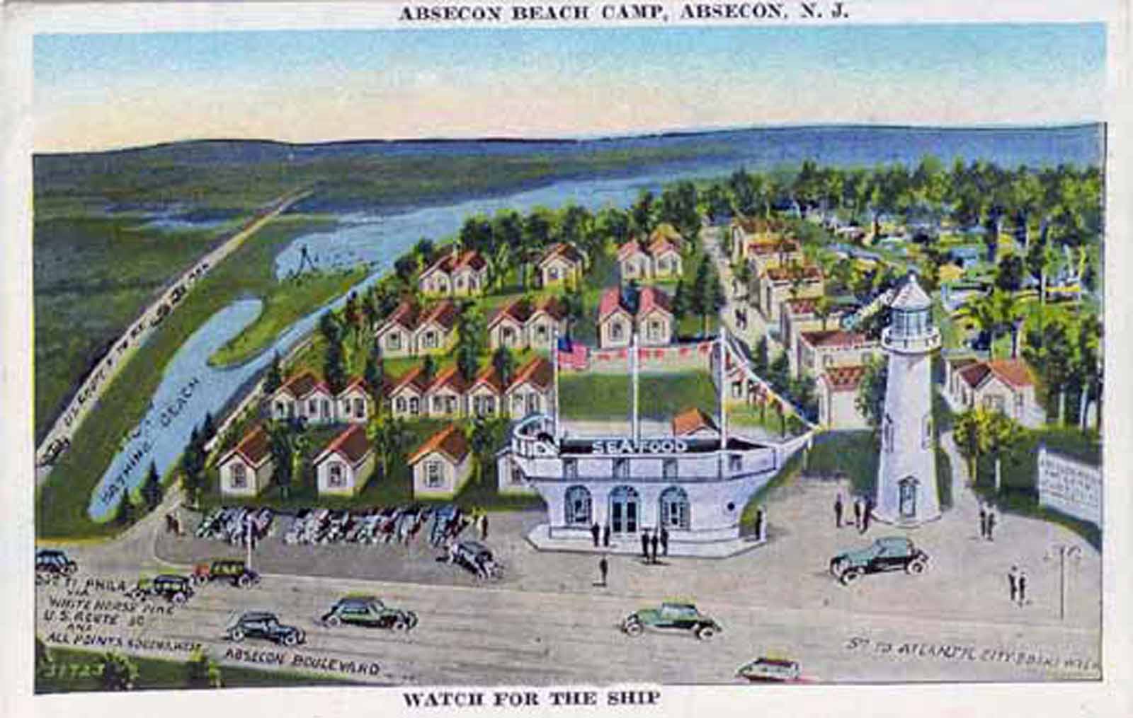 Absecon - Beach Camp view - c 1910