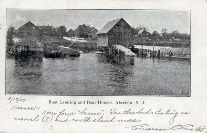 Absecon - Boat landing and boat houses - c 1910