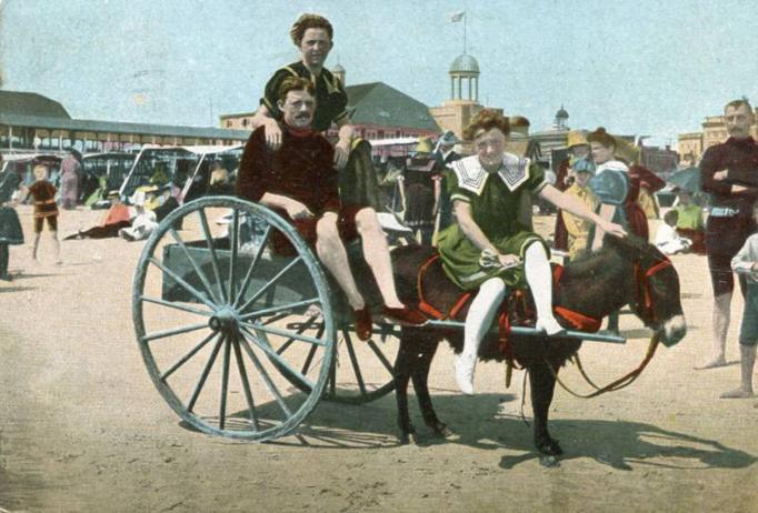 Atlantic City - A turn of the 20th century donkey party on the beach
