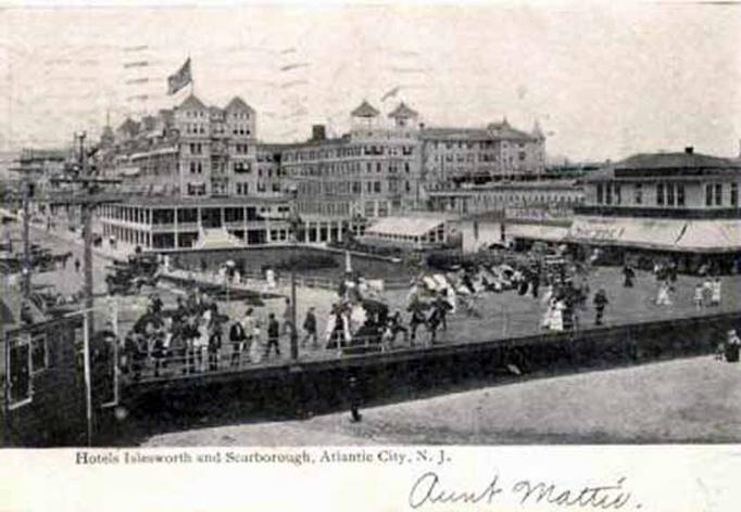 Atlantic City - A view of the Hotel Islesworth and Hotel Scarborough in 1907