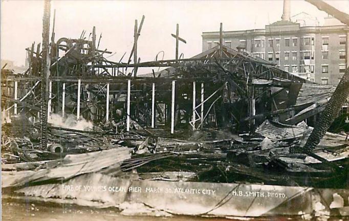 Atlantic City - Aftermath of the 1912 fire at Youngs Pier - An H B Smith Photo - 1912