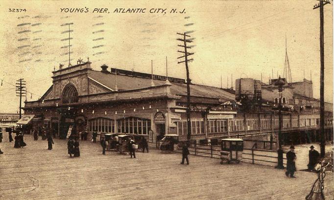Atlantic City - At Youngs Pier on the boardwalk - 1911