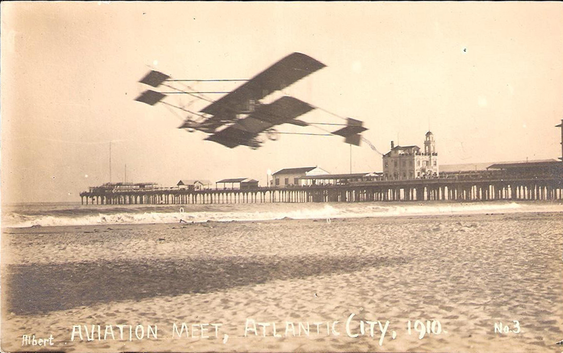 Atlantic City - Aviation Meet - over the beach - 1910