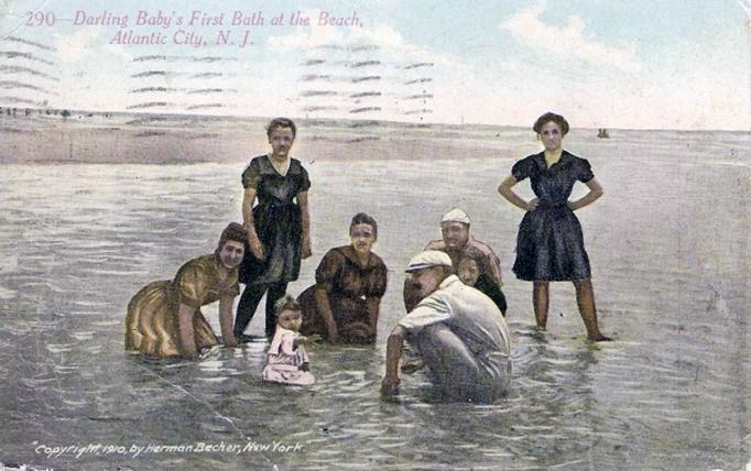 Atlantic City - Babys Bath at the Beach - 1910