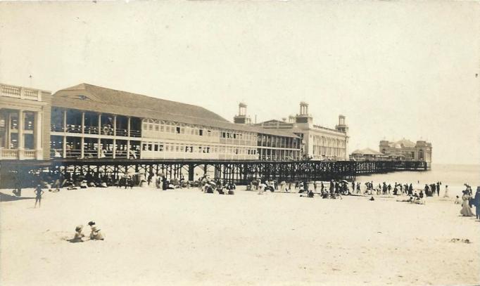 Atlantic City - Beach bathers and Pier - maybe c 1900