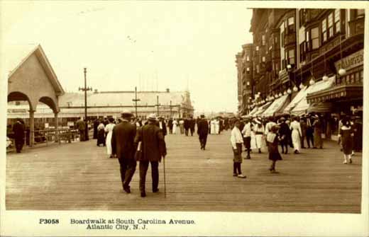 Atlantic City - Boardwalk at South Carolina Avenue - c 1910