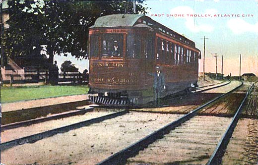 Atlantic City - Fast Shore Trolley - c 1910