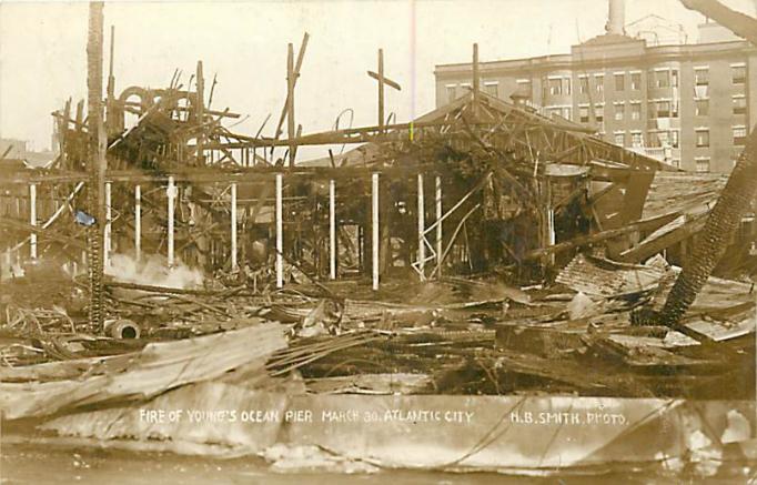 Atlantic City - Fire damage at Youngs Pier - 1912