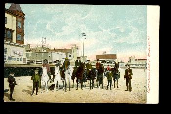 Atlantic City - Horsies on The Beach - c 1910