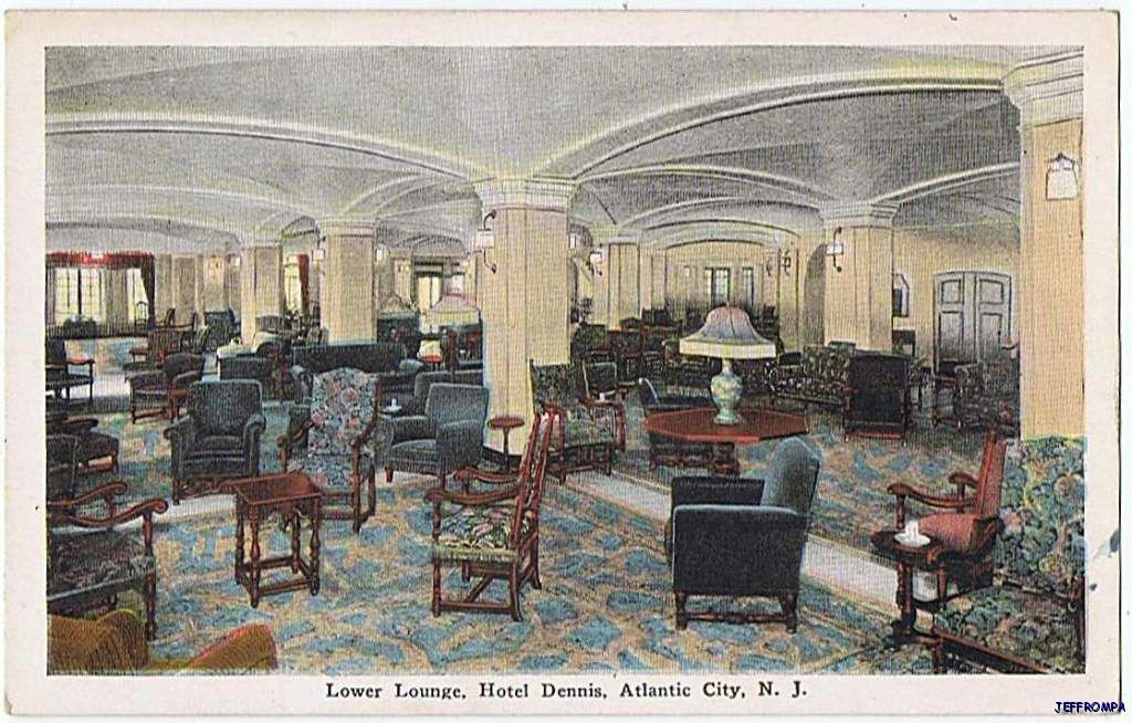 Atlantic City - Hotel Dennis - Lower Lounge - c 1910s