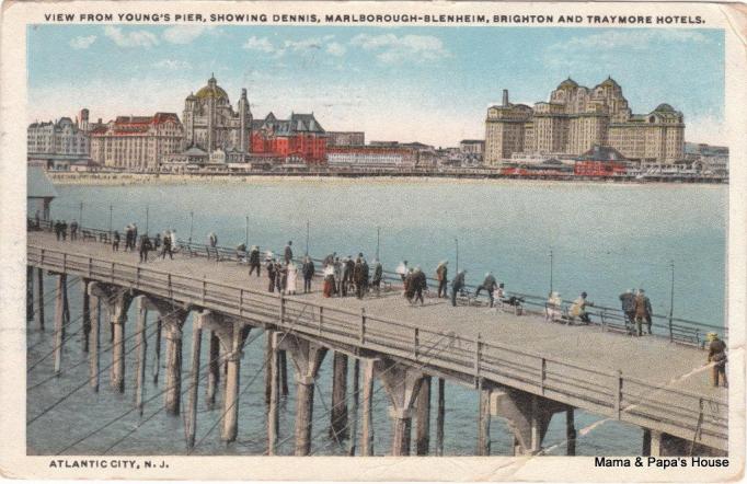 Atlantic City - Hotels From Youngs Pier - 1920s-30s or so