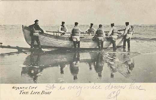 Atlantic City - Lifeboat and crew - c 1910