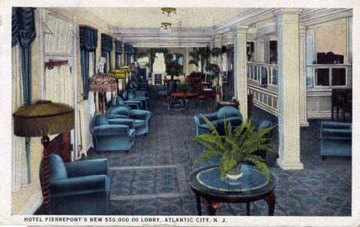 Atlantic City - Lobby of the Pierrepont Hotel