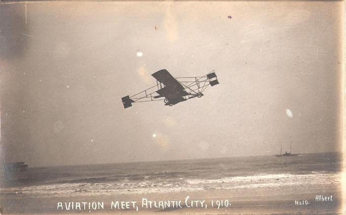 Atlantic City - Over the water at the Aviation Meet - c 1910