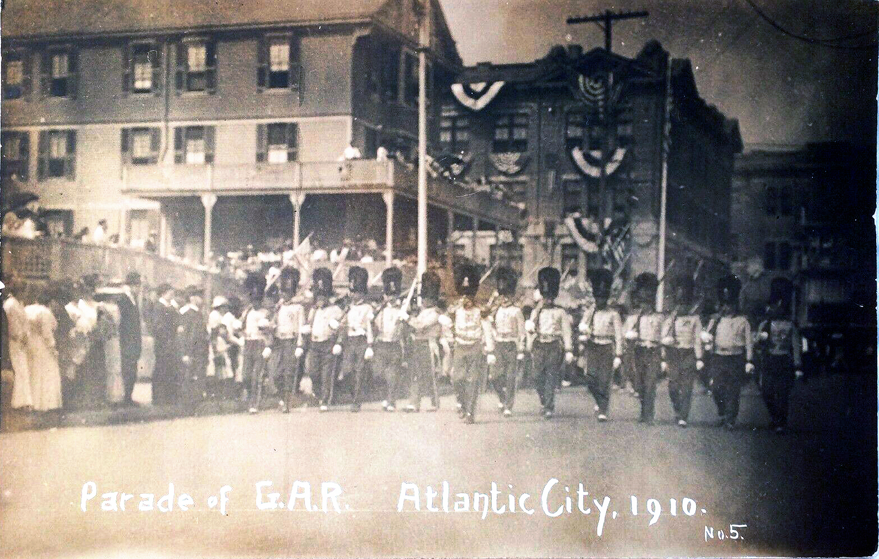 Atlantic City - Parade of the GAR in 1910 - From Hubins Big Postcard Store - 1910