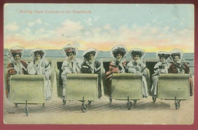 Atlantic City - Rolling cchairs on the Boardwalk - 1915