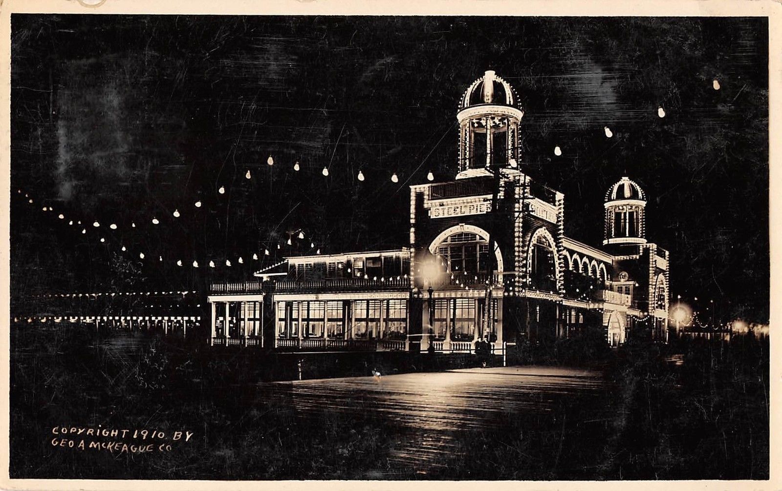 Atlantic City - Steel Pier at night - 1910