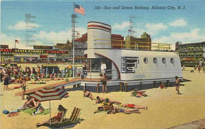 Atlantic City - Sun. surf and interesting architecture - 1940s-50s