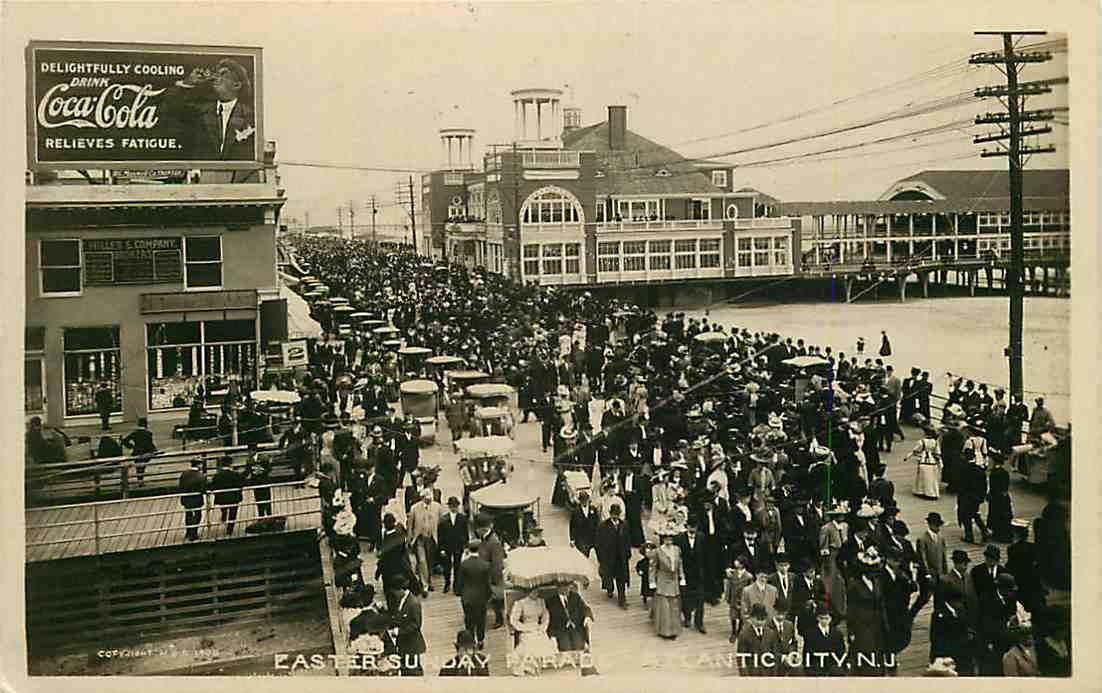Atlantic City - The Boardwalk on Easter Sunday - c 1910
